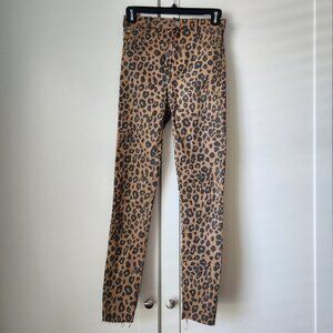 Revolve Bershka leopard washed print high waist stretch skinny jeans